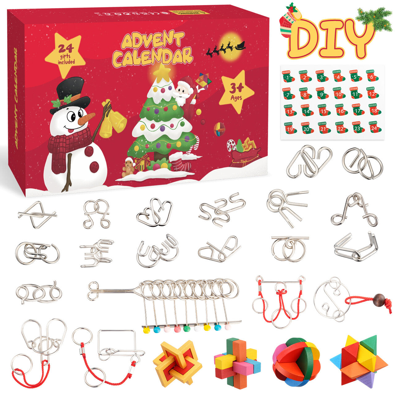 24 Days of Christmas Brain Teaser Puzzle Playset – Poweradd