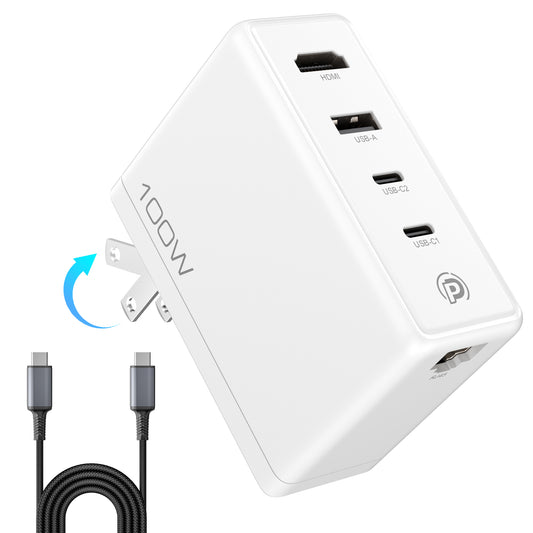 POWERΛDD PRO 100W 5 Ports USB C Wall Charger